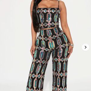 Sequin Pants Set